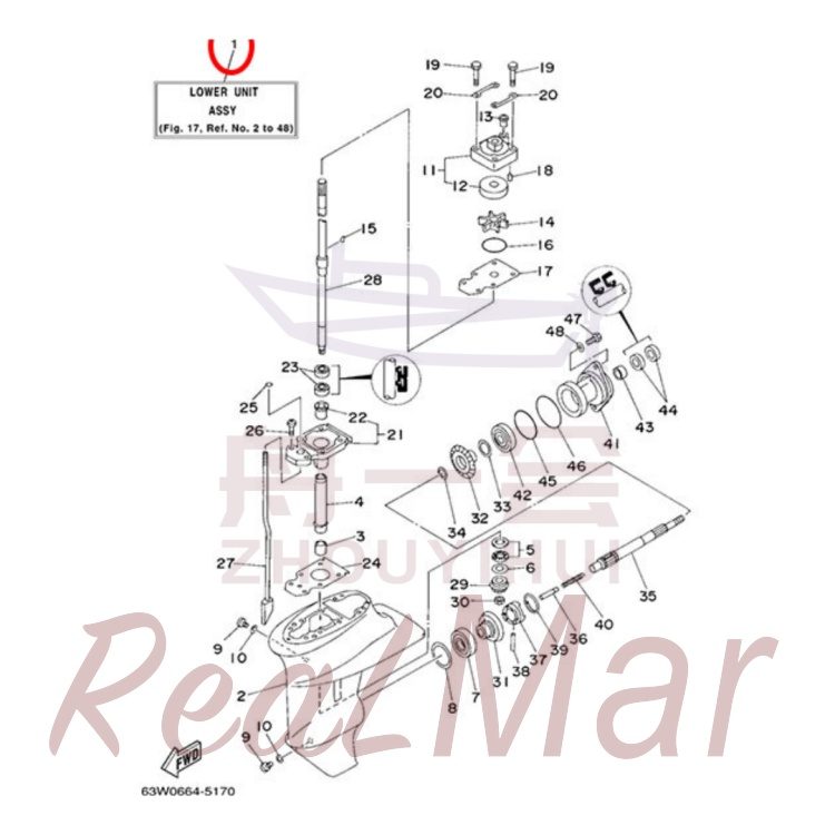 FIG.   17   LOWER CASING & DRIVE 1 爆炸图